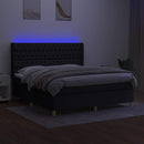 vidaXL fekete szövet rugós és LED-es ágy matraccal 180 x 200 cm