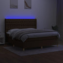 vidaXL barna szövet rugós és LED-es ágy matraccal 180 x 200 cm