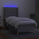 vidaXL világosszürke szövet rugós és LED-es ágy matraccal 80 x 200 cm