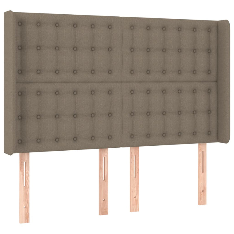 vidaXL tópszínű szövet rugós és LED-es ágy matraccal 140x200 cm