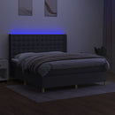vidaXL sötétszürke szövet rugós és LED-es ágy matraccal 160x200 cm