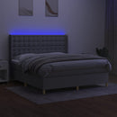 vidaXL világosszürke szövet rugós és LED-es ágy matraccal 160x200 cm