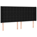 vidaXL fekete szövet rugós és LED-es ágy matraccal 180 x 200 cm