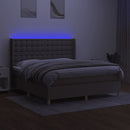 vidaXL tópszínű szövet rugós és LED-es ágy matraccal 180 x 200 cm