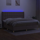 vidaXL tópszínű szövet rugós és LED-es ágy matraccal 200 x 200 cm