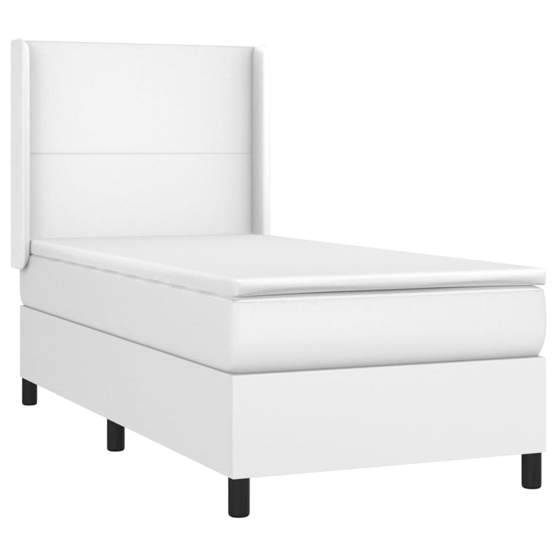 vidaXL fehér műbőr rugós ágy matraccal és LED-del 80 x 200 cm