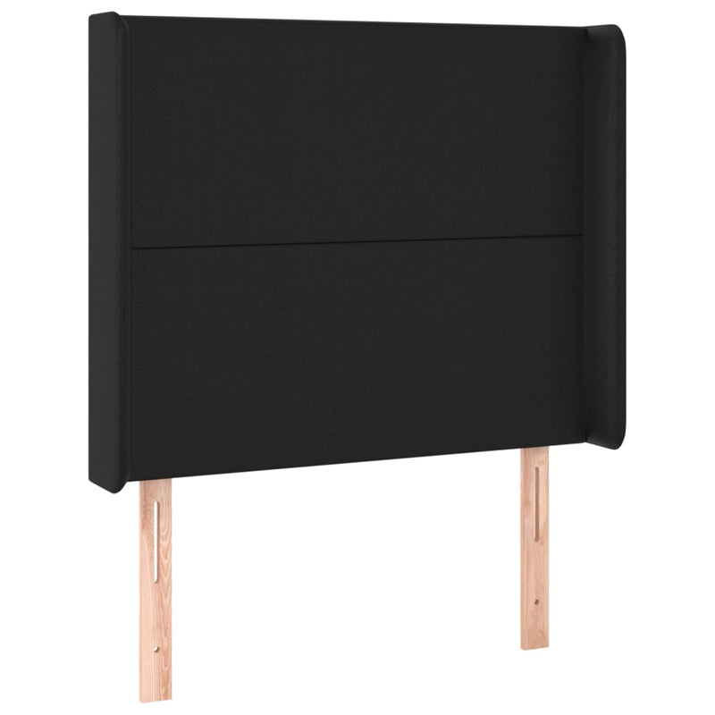 vidaXL fekete műbőr rugós ágy matraccal és LED-del 90x190 cm