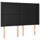 vidaXL fekete műbőr rugós ágy matraccal és LED-del 140x200 cm