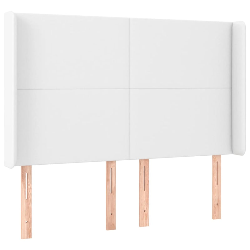 vidaXL fehér műbőr rugós ágy matraccal és LED-del 140x200 cm