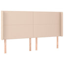 vidaXL cappuccino színű műbőr rugós ágy matraccal és LED-del 180x200cm