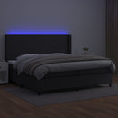 vidaXL fehér műbőr rugós ágy matraccal és LED-del 200x200 cm