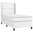 vidaXL fehér műbőr rugós ágy matraccal és LED-del 100x200 cm