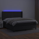 vidaXL fehér műbőr rugós ágy matraccal és LED-del 180x200 cm
