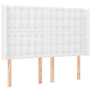 vidaXL fehér műbőr rugós ágy matraccal és LED-del 140x190 cm