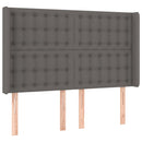 vidaXL szürke műbőr rugós ágy matraccal és LED-del 140x190 cm