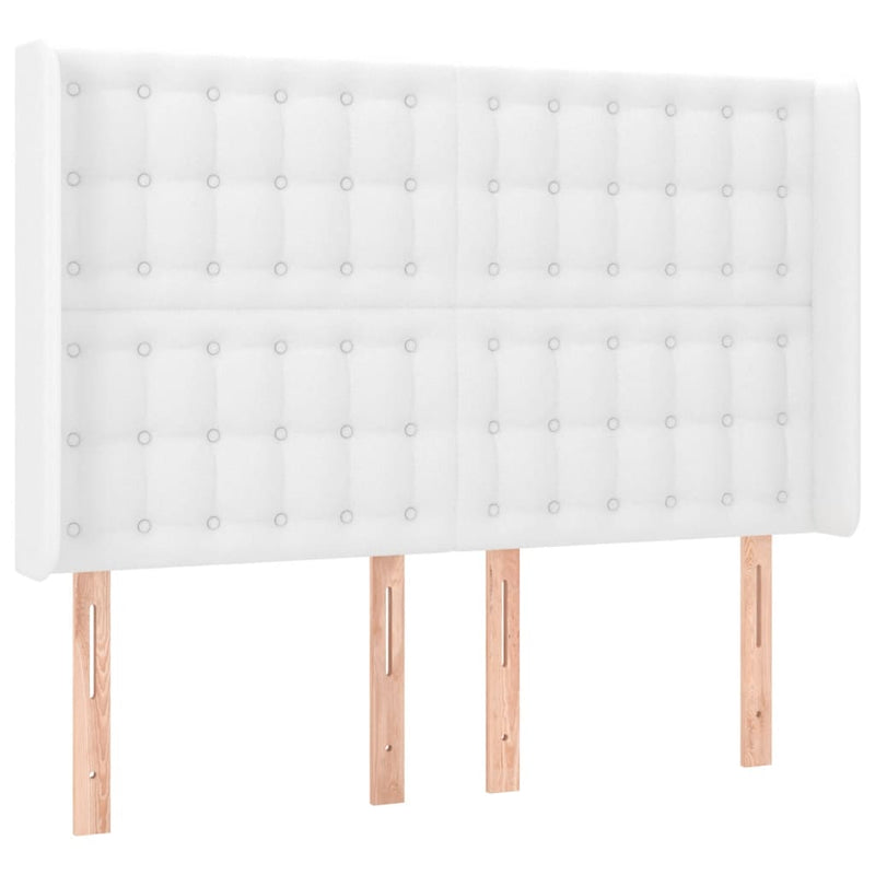 vidaXL fehér műbőr rugós ágy matraccal és LED-del 140x200 cm