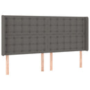 vidaXL szürke műbőr rugós ágy matraccal és LED-del 180x200 cm