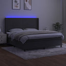 vidaXL sötétszürke bársony rugós és LED-es ágy matraccal 160x200 cm