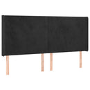 vidaXL fekete bársony rugós és LED-es ágy matraccal 160x200 cm