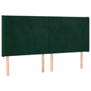 vidaXL sötétzöld bársony rugós és LED-es ágy matraccal 160x200 cm