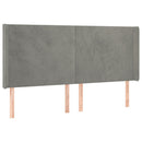vidaXL világosszürke bársony rugós és LED-es ágy matraccal 180x200 cm