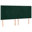 vidaXL sötétzöld bársony rugós és LED-es ágy matraccal 180x200 cm