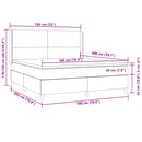 vidaXL sötétzöld bársony rugós és LED-es ágy matraccal 180x200 cm