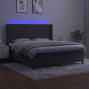vidaXL sötétszürke bársony rugós és LED-es ágy matraccal 160x200 cm