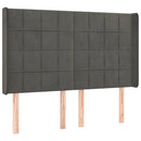 vidaXL sötétszürke bársony rugós és LED-es ágy matraccal 140x190 cm