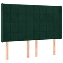 vidaXL sötétzöld bársony rugós és LED-es ágy matraccal 140x190 cm