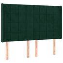 vidaXL sötétzöld bársony rugós és LED-es ágy matraccal 140x200 cm