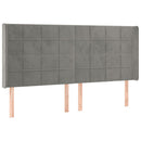 vidaXL világosszürke bársony rugós és LED-es ágy matraccal 160x200 cm