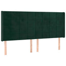 vidaXL sötétzöld bársony rugós és LED-es ágy matraccal 160x200 cm
