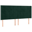 vidaXL sötétzöld bársony rugós és LED-es ágy matraccal 180x200 cm
