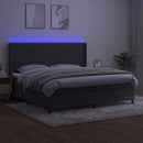 vidaXL sötétszürke bársony rugós és LED-es ágy matraccal 200x200 cm