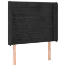 vidaXL fekete bársony rugós és LED-es ágy matraccal 90x200 cm
