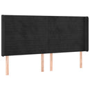 vidaXL fekete bársony rugós és LED-es ágy matraccal 180x200 cm