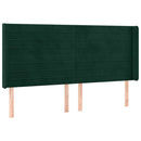 vidaXL sötétzöld bársony rugós és LED-es ágy matraccal 180x200 cm