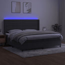 vidaXL sötétszürke bársony rugós és LED-es ágy matraccal 200x200 cm