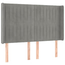 vidaXL világosszürke bársony rugós és LED-es ágy matraccal 140x190 cm