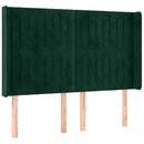 vidaXL sötétzöld bársony rugós és LED-es ágy matraccal 140x190 cm