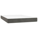vidaXL sötétszürke bársony rugós és LED-es ágy matraccal 140x200 cm
