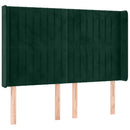 vidaXL sötétzöld bársony rugós és LED-es ágy matraccal 140x200 cm
