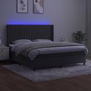 vidaXL sötétszürke bársony rugós és LED-es ágy matraccal 160x200 cm