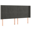 vidaXL sötétszürke bársony rugós és LED-es ágy matraccal 160x200 cm