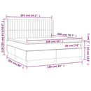 vidaXL sötétkék bársony rugós és LED-es ágy matraccal 160x200 cm