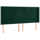 vidaXL sötétzöld bársony rugós és LED-es ágy matraccal 200x200 cm