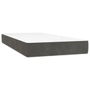 vidaXL sötétszürke bársony rugós és LED-es ágy matraccal 80 x 200 cm