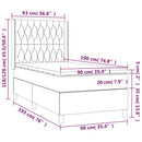 vidaXL sötétkék bársony rugós és LED-es ágy matraccal 90x190 cm