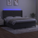 vidaXL sötétszürke bársony rugós és LED-es ágy matraccal 160x200 cm
